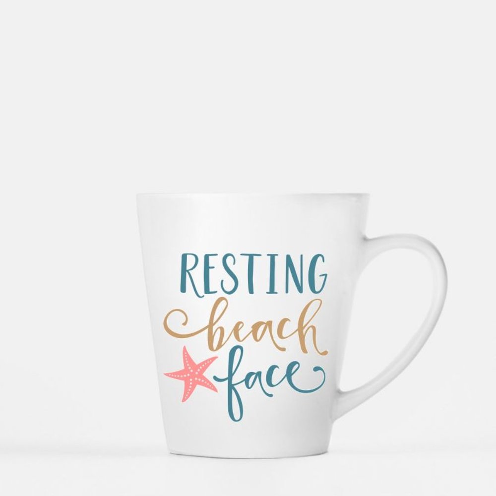 Resting Beach Face 14 Oz Latte Coffee Mug - Picture 3 of 4